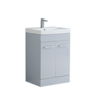600mm Vanity Unit with Basin 2 Soft Closing Doors in Light Grey