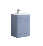 600mm Vanity Unit with Basin 2 Soft Closing Doors in Blue Matt