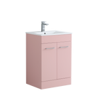 600mm Vanity Unit with Basin 2 Soft Closing Doors in Pink Matt