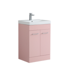 600mm Vanity Unit with Basin 2 Soft Closing Doors in Pink Matt