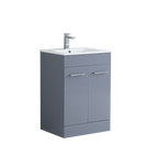 600mm Vanity Unit with Basin 2 Soft Closing Doors in Mid Grey