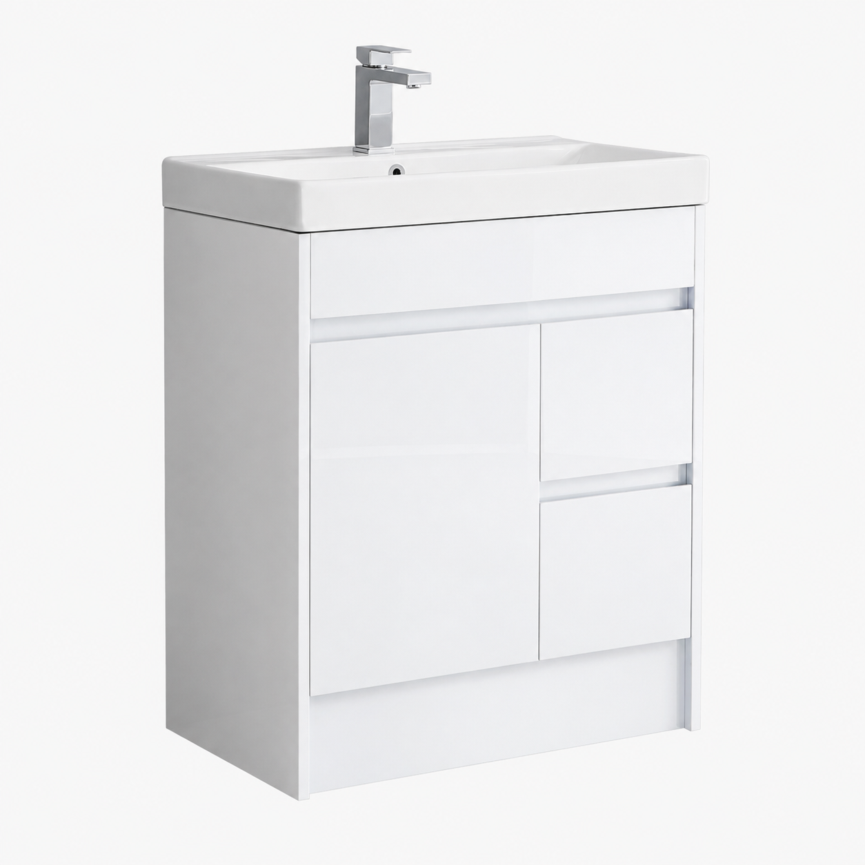 750mm Floor Standing Vanity Unit with Basin and Asymmetric Storage
