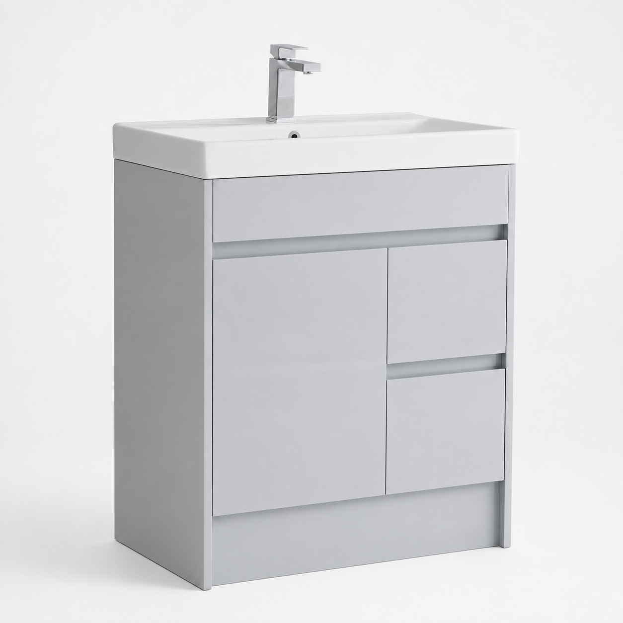 750mm Floor Standing Vanity Unit with Basin and Asymmetric Storage