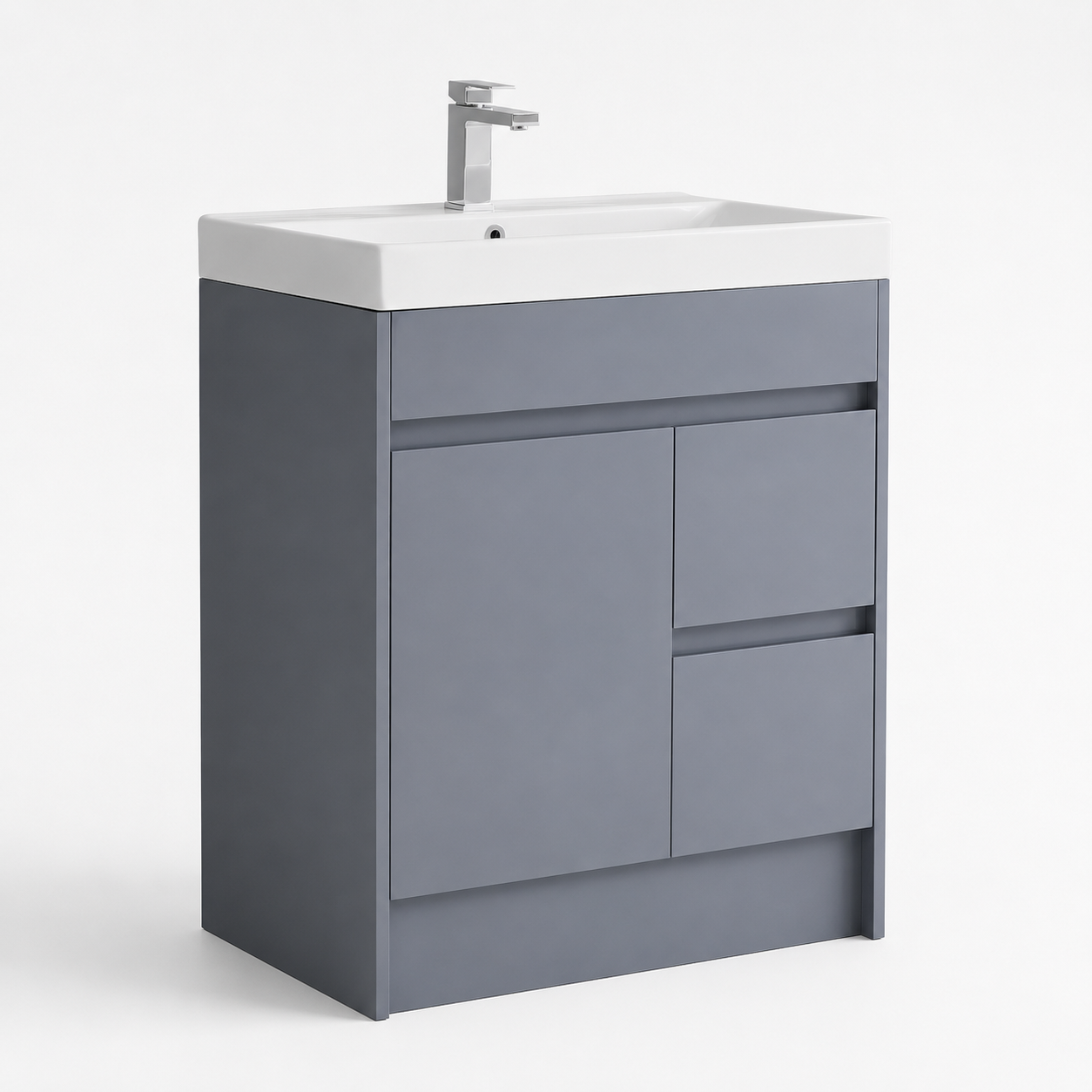 750mm Floor Standing Vanity Unit with Basin and Asymmetric Storage