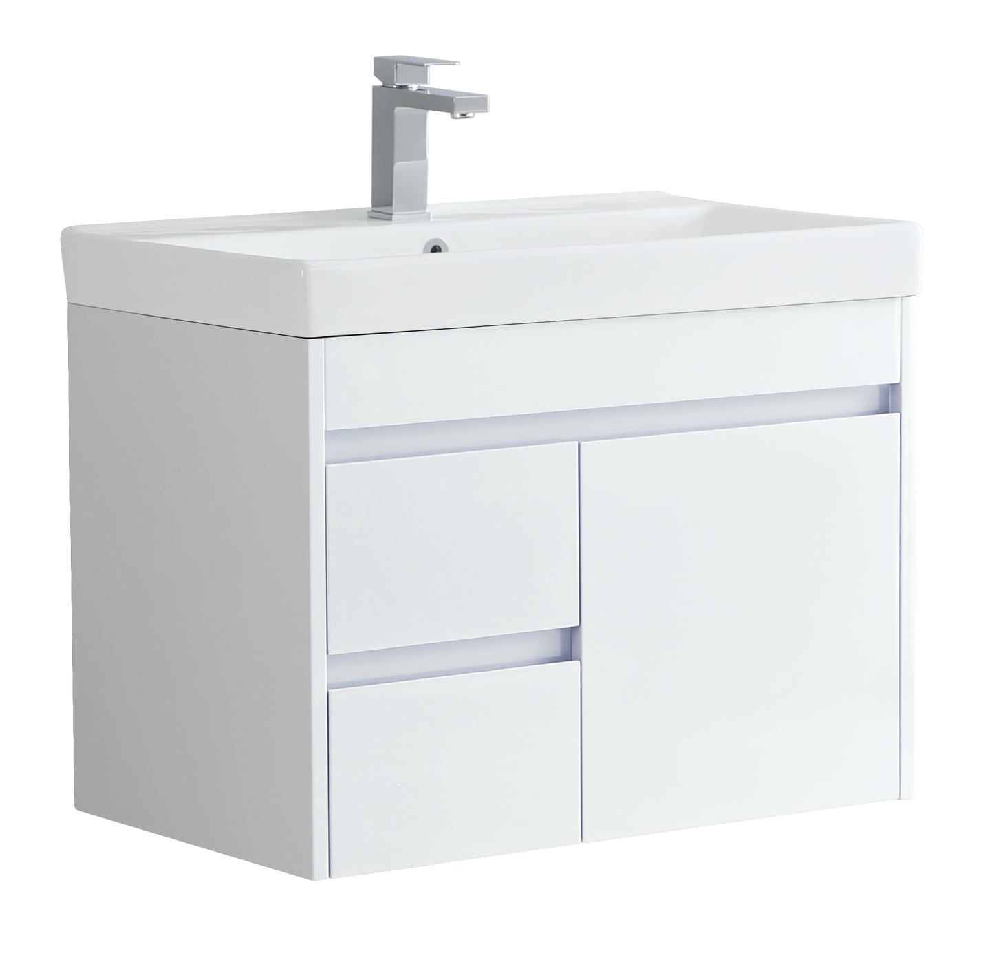 750 Alexa Wall hung Basin Vanity Unit Grey White Dark Grey Polymarble Basin