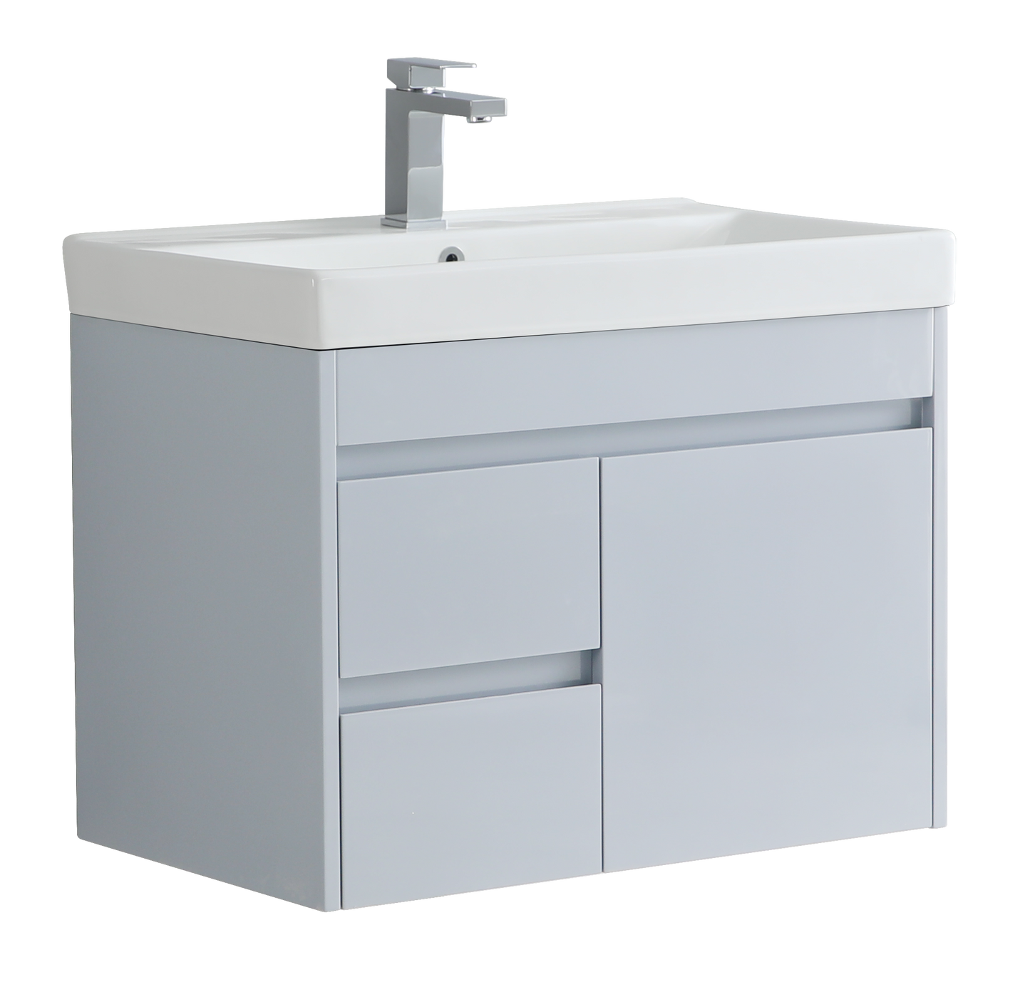 750 Alexa Wall hung Basin Vanity Unit Grey White Dark Grey Polymarble Basin