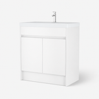 800mm Floor Standing Vanity Unit with Basin in White Gloss