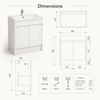 800mm Floor Standing Vanity Unit with Basin
