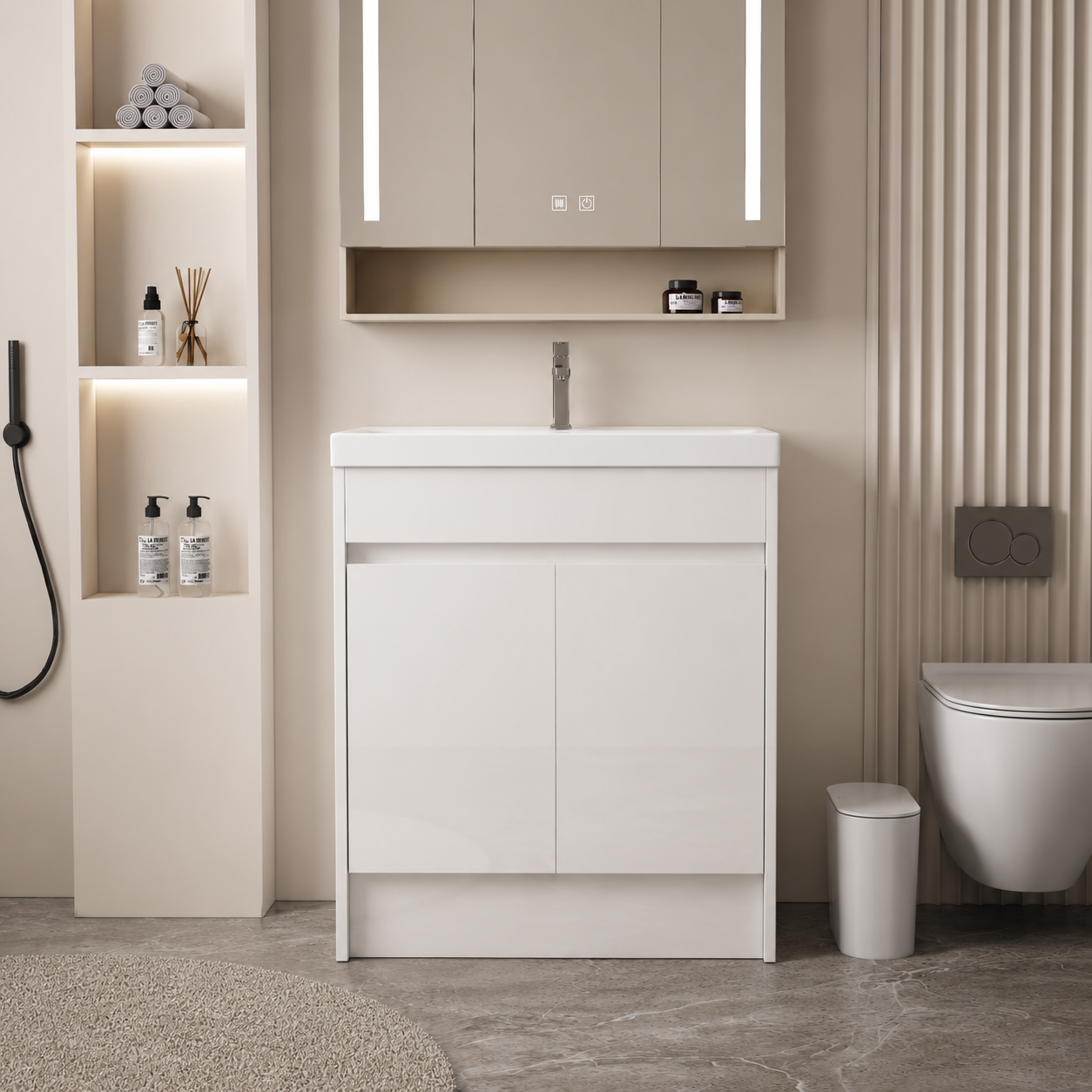 800mm Floor Standing Vanity Unit with Basin