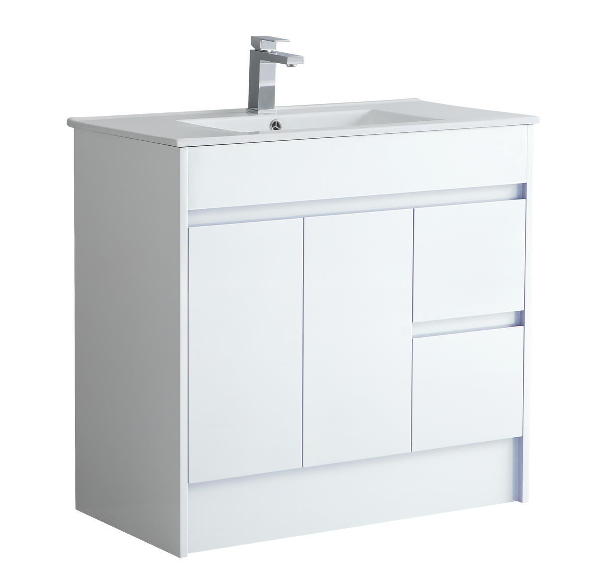 900mm Vanity Unit With Basin in White Gloss