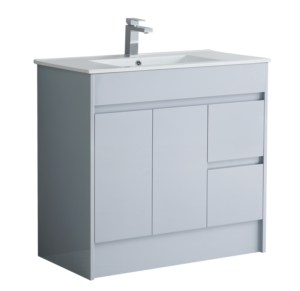 900mm vanity unit with basin in Light Grey