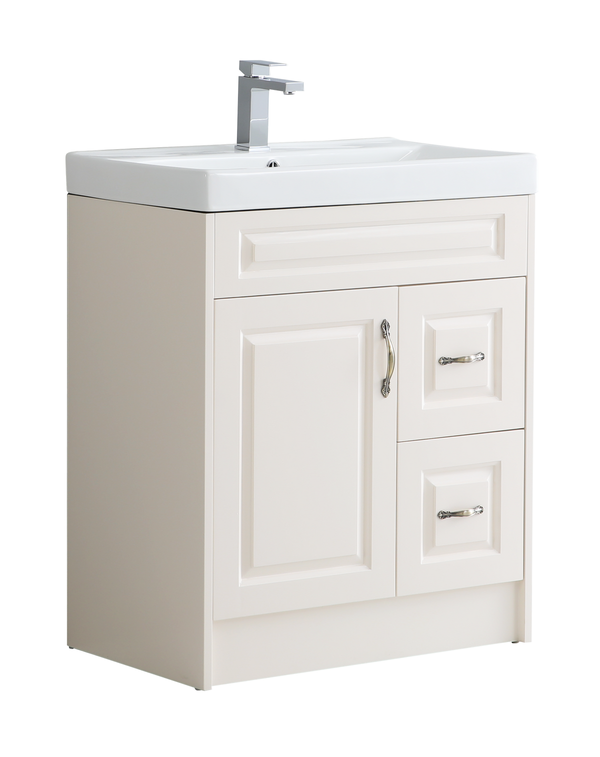 Grace 750mm traditional vanity unit with basin in Creamy White Matt