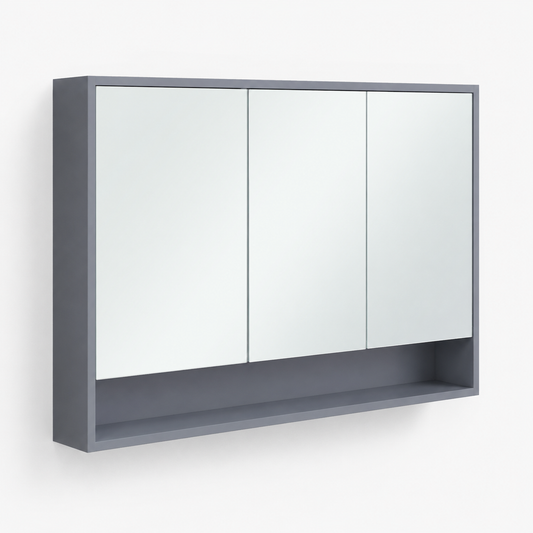 1200mm Wall Hung Mirror Cabinet With 3 Soft Closing Doors