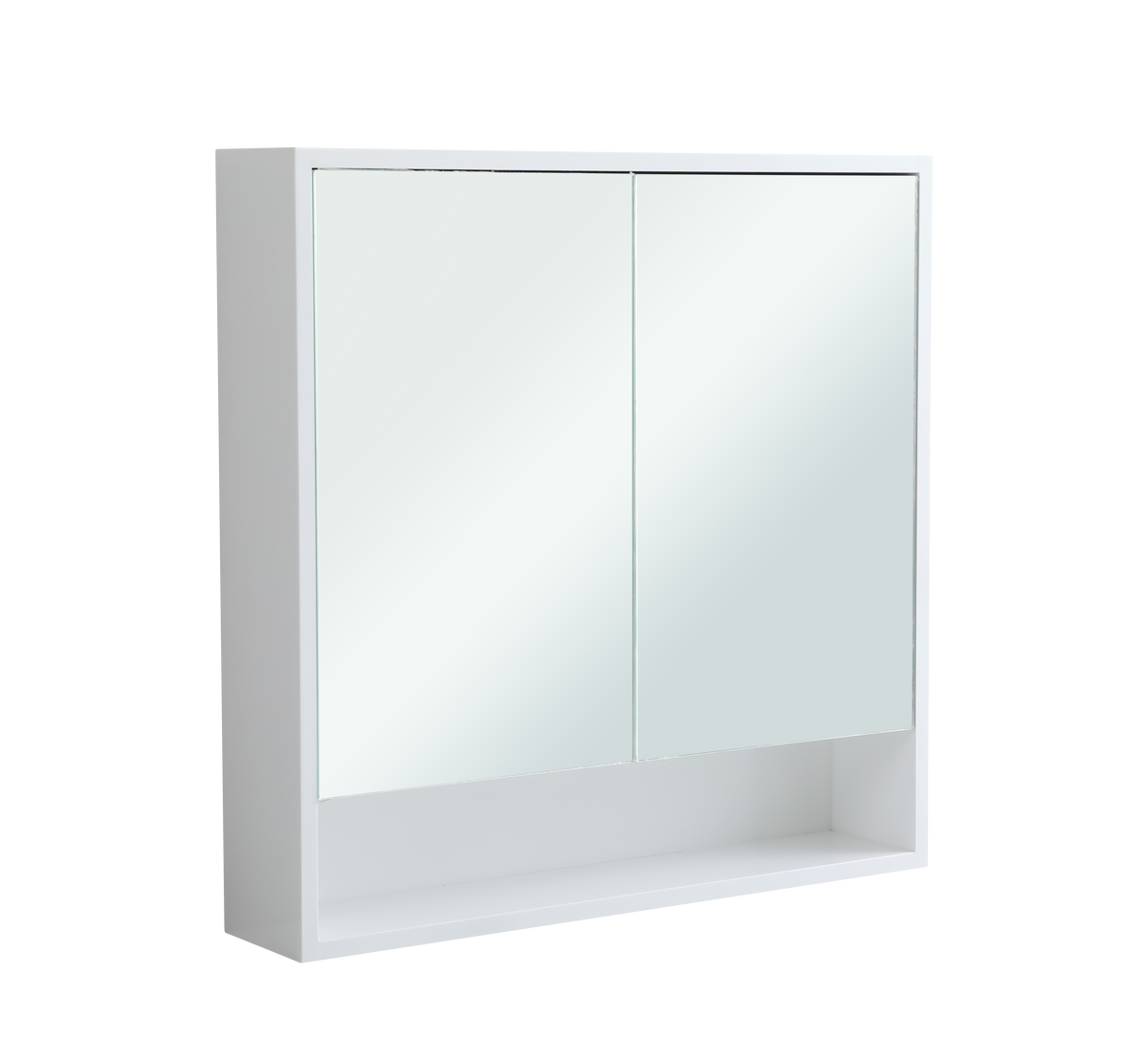 750mm Mirror Cabinet with 2 Soft-Close Doors in White Gloss