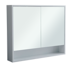 900mm Mirror Cabinet with 2 Soft-Close Doors in Light Grey