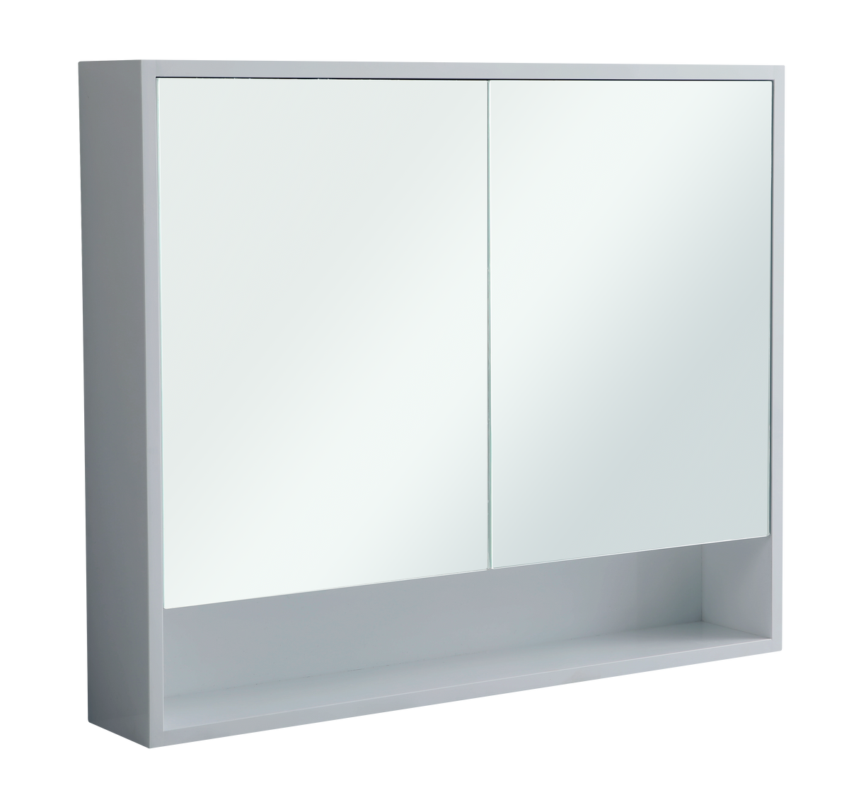 900mm Mirror Cabinet with 2 Soft-Close Doors in Light Grey