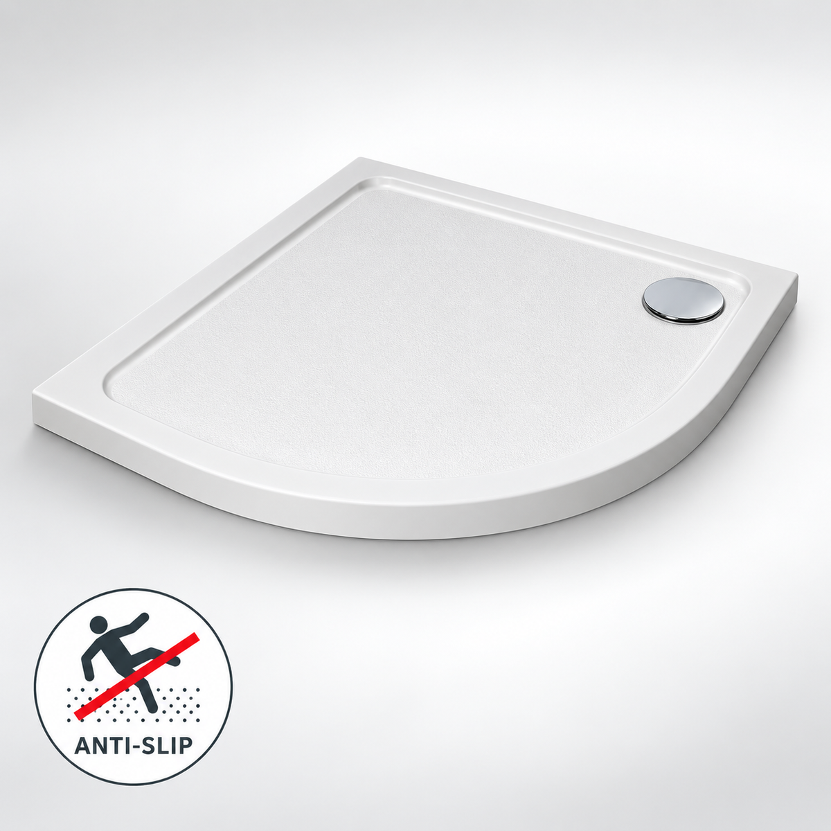 Anti-Slip Quadrant Shower Tray - White