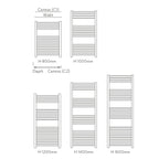 W600 x H800 mm Heated Towel Rail Black Matt