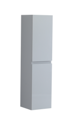 300mm Handleless Wall Hung Tall Bathroom Cabinet in Light Grey