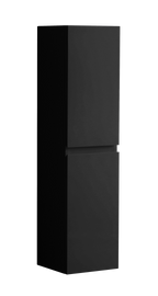300mm Handleless Wall Hung Tall Bathroom Cabinet in Black Matt