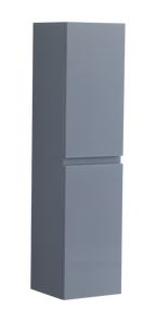 300mm Handleless Wall Hung Tall Bathroom Cabinet in Mid Grey