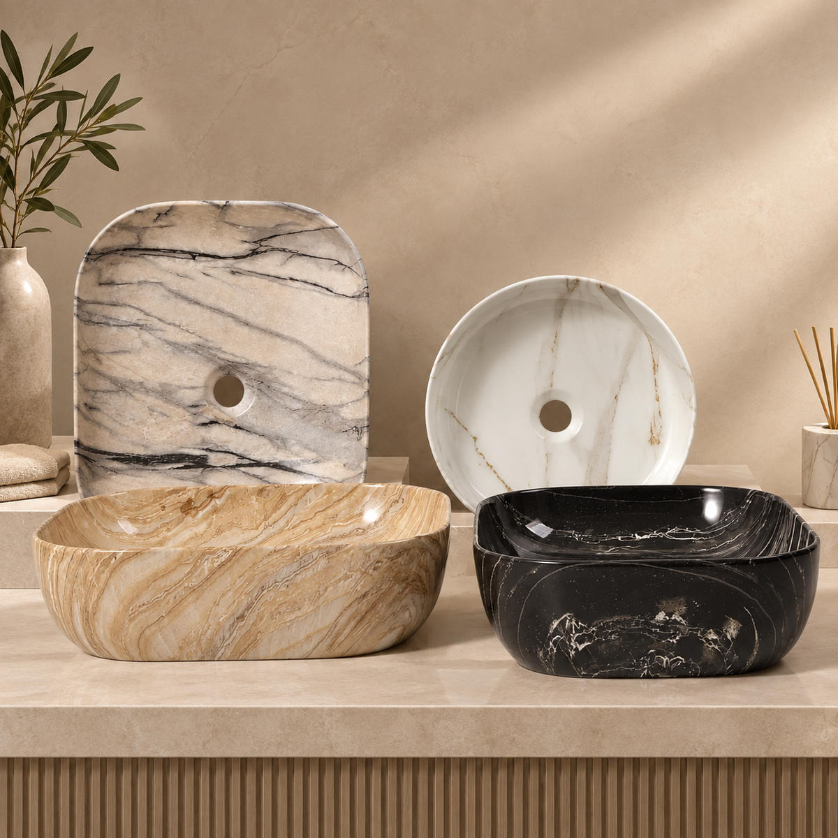 Round or Oval shape countertop basin