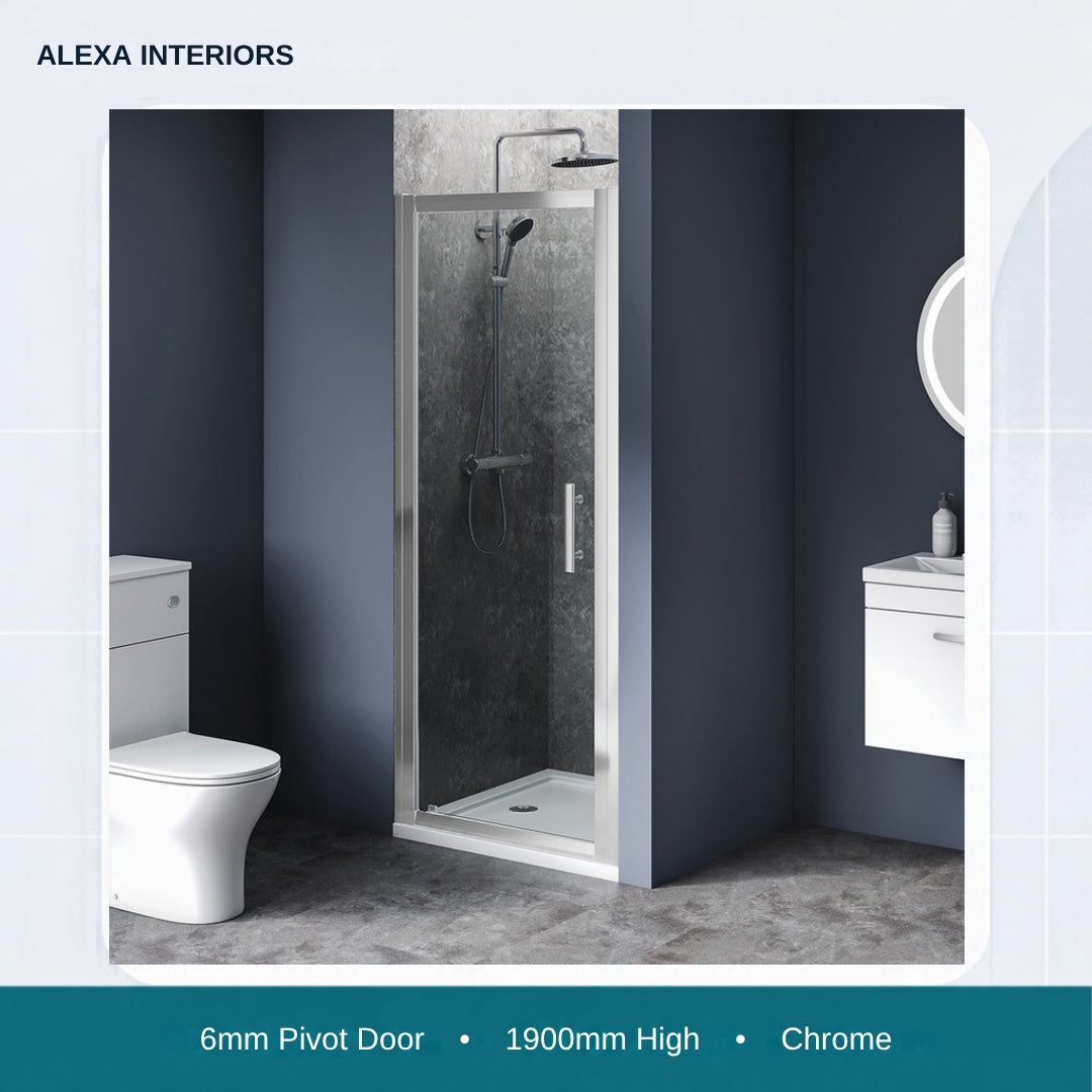 Alexa Interiors 6mm pivot door chrome