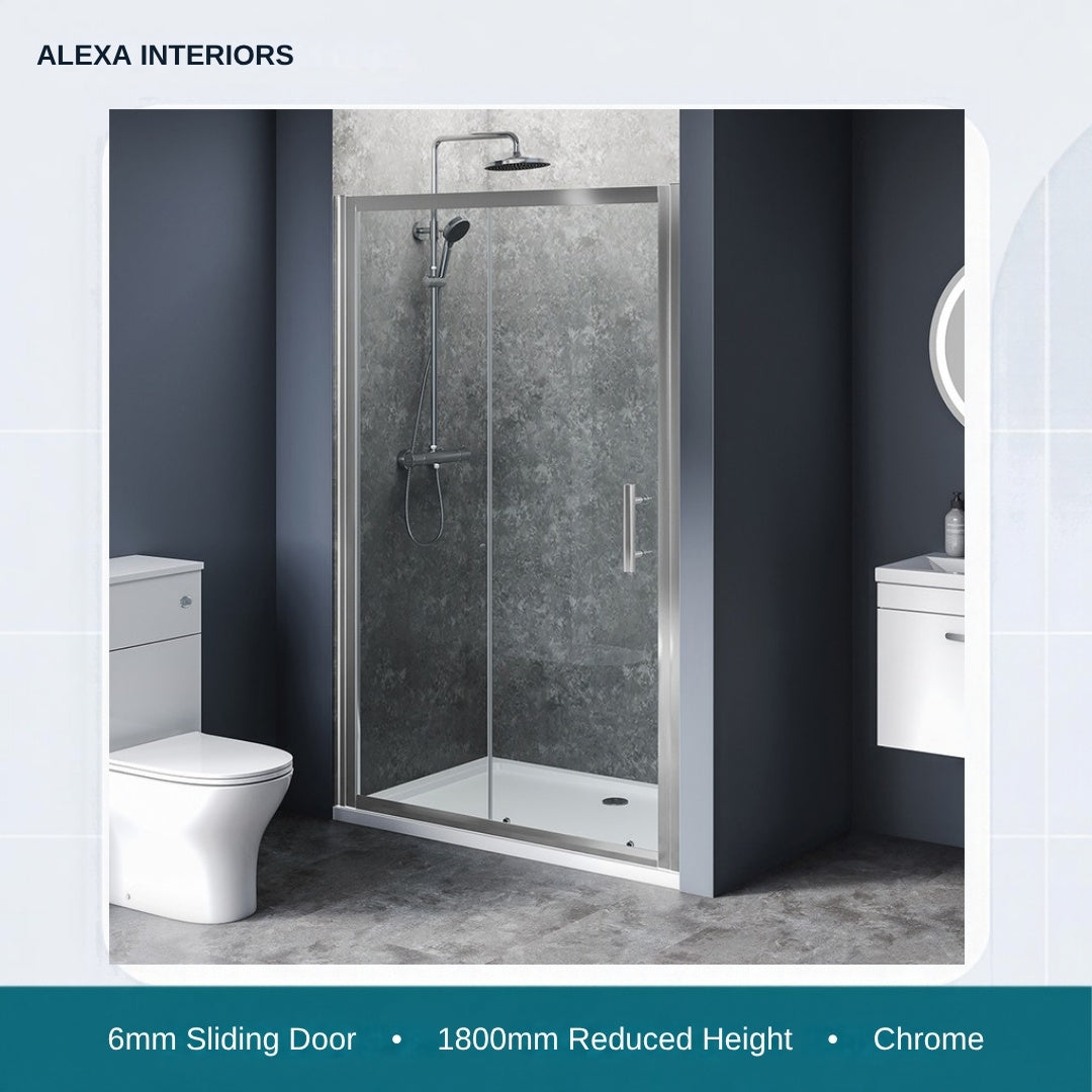 Alexa Interiors 6mm sliding door 1800mm chrome