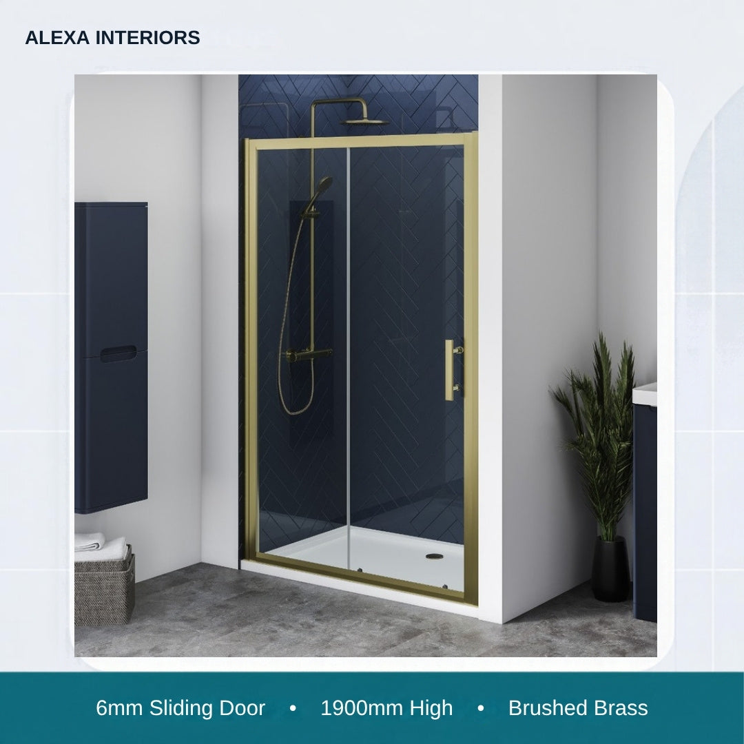 Alexa Interiors 6mm sliding door brushed brass