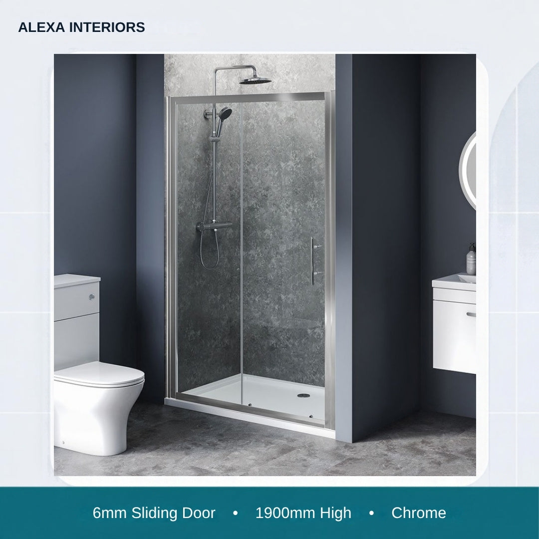 Alexa Interiors 6mm sliding door chrome
