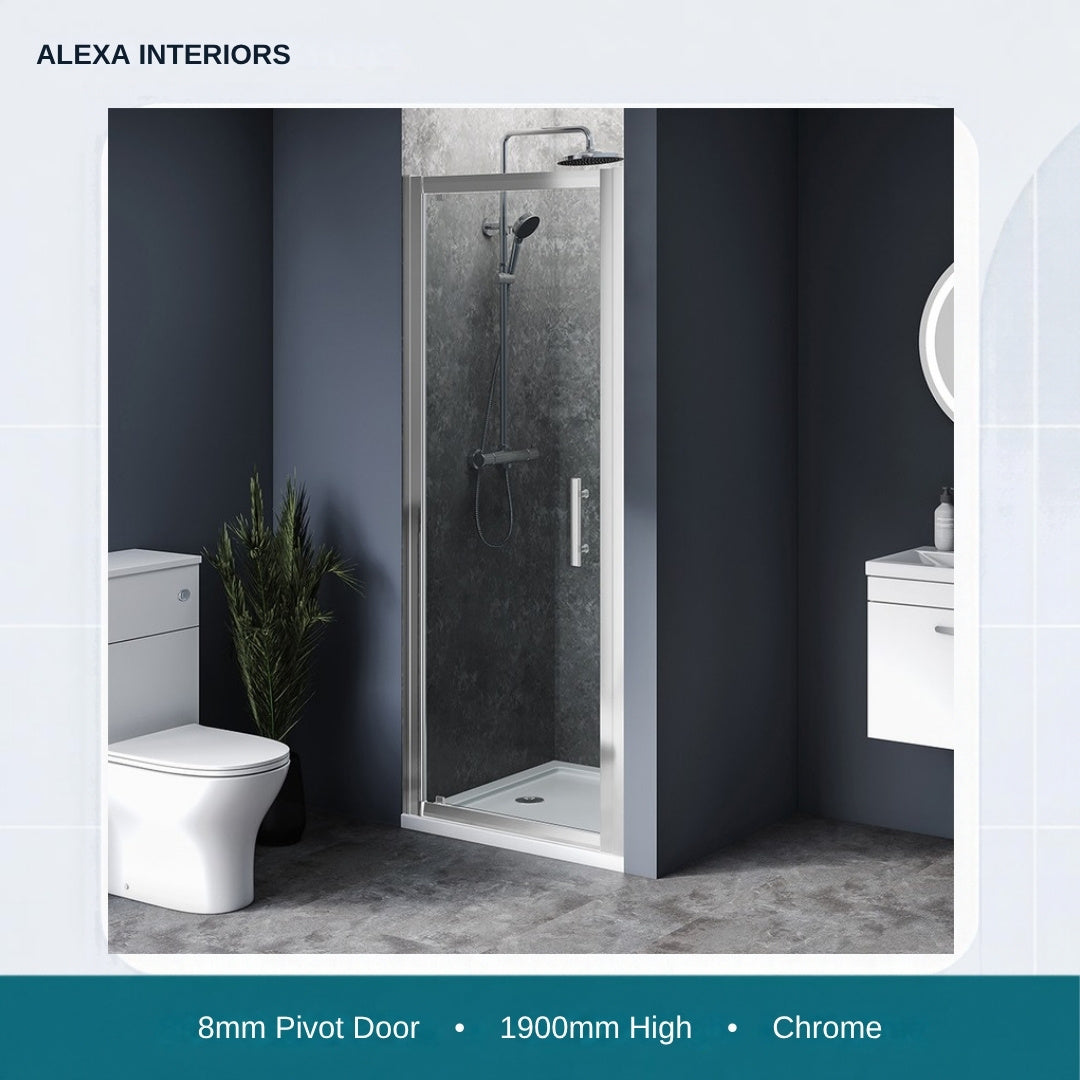 Alexa Interiors 8mm pivot door chrome