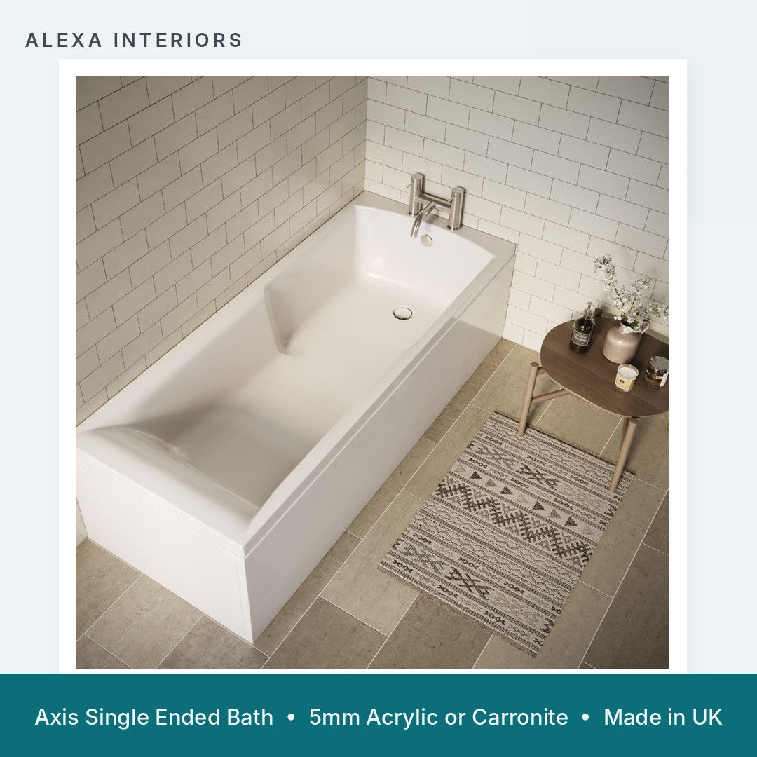 Alexa Axis Single Ended Bath - 5mm Acrylic or Carronite - Made in UK