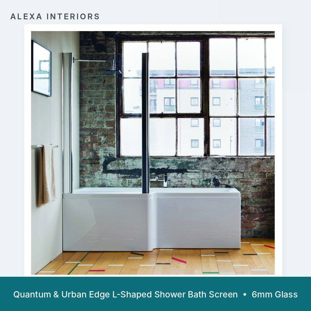 Alexa Quantum & Urban Edge L-Shaped Shower Bath Screen - Chrome