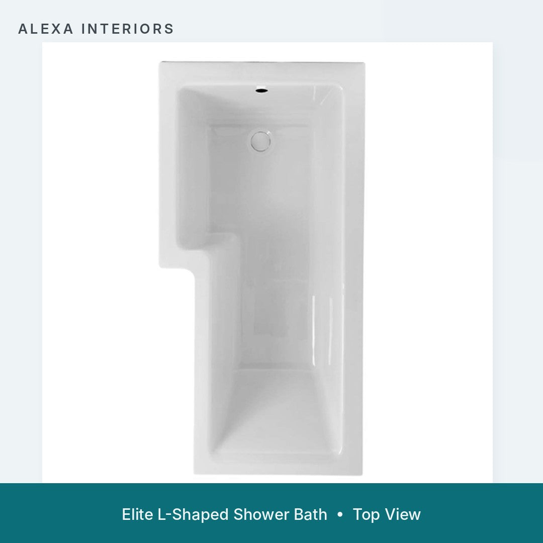 Alexa Elite L-Shaped Shower Bath - Top View