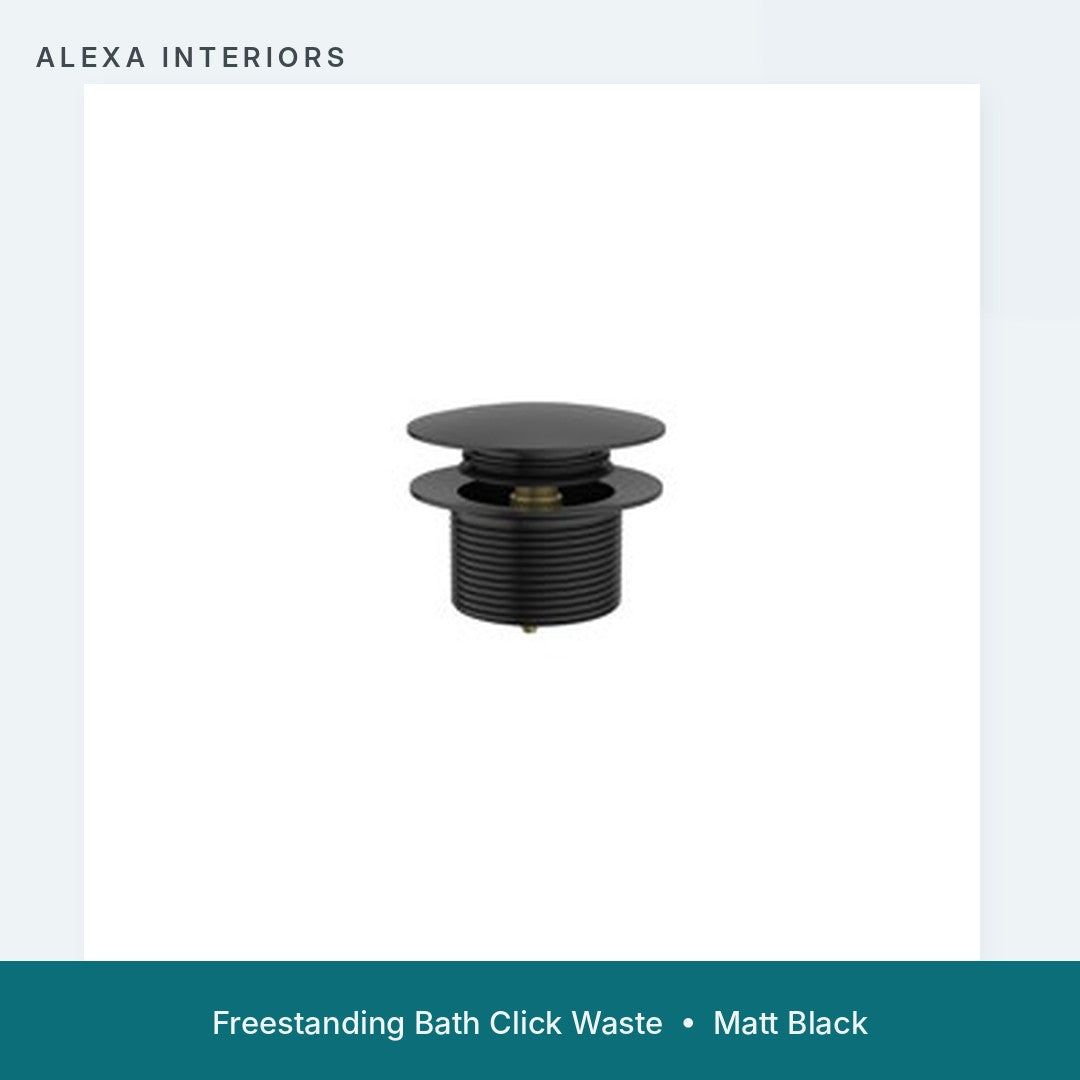 Alexa Freestanding Bath Click Waste - Matt Black