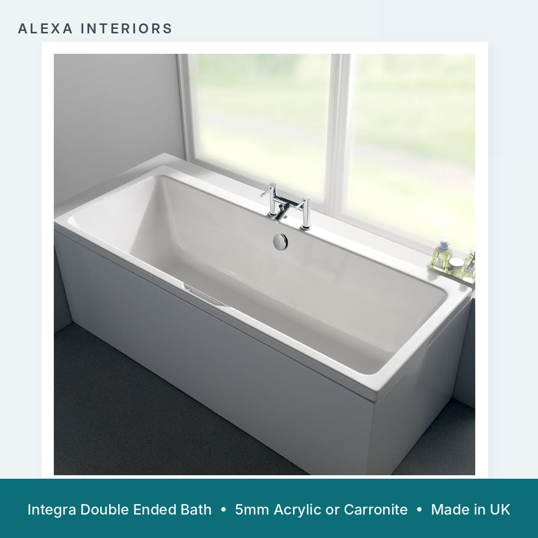 Alexa Integra Double Ended Bath - 5mm Acrylic or Carronite - Made in UK