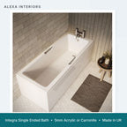 Alexa Integra Single Ended Bath - 5mm Acrylic or Carronite - Made in UK