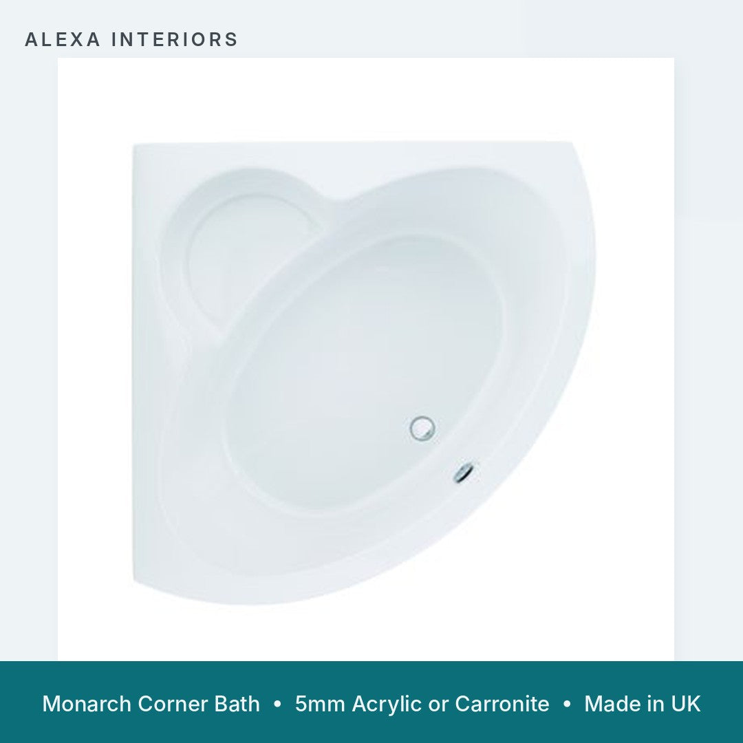 Alexa Monarch Corner Bath - 5mm Acrylic or Carronite - Made in UK