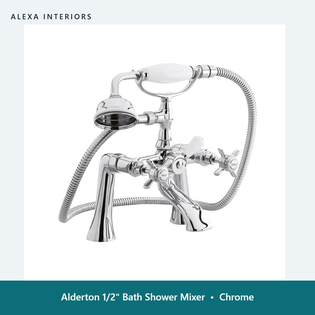 Alderton 1/2" Bath Shower Mixer in Chrome