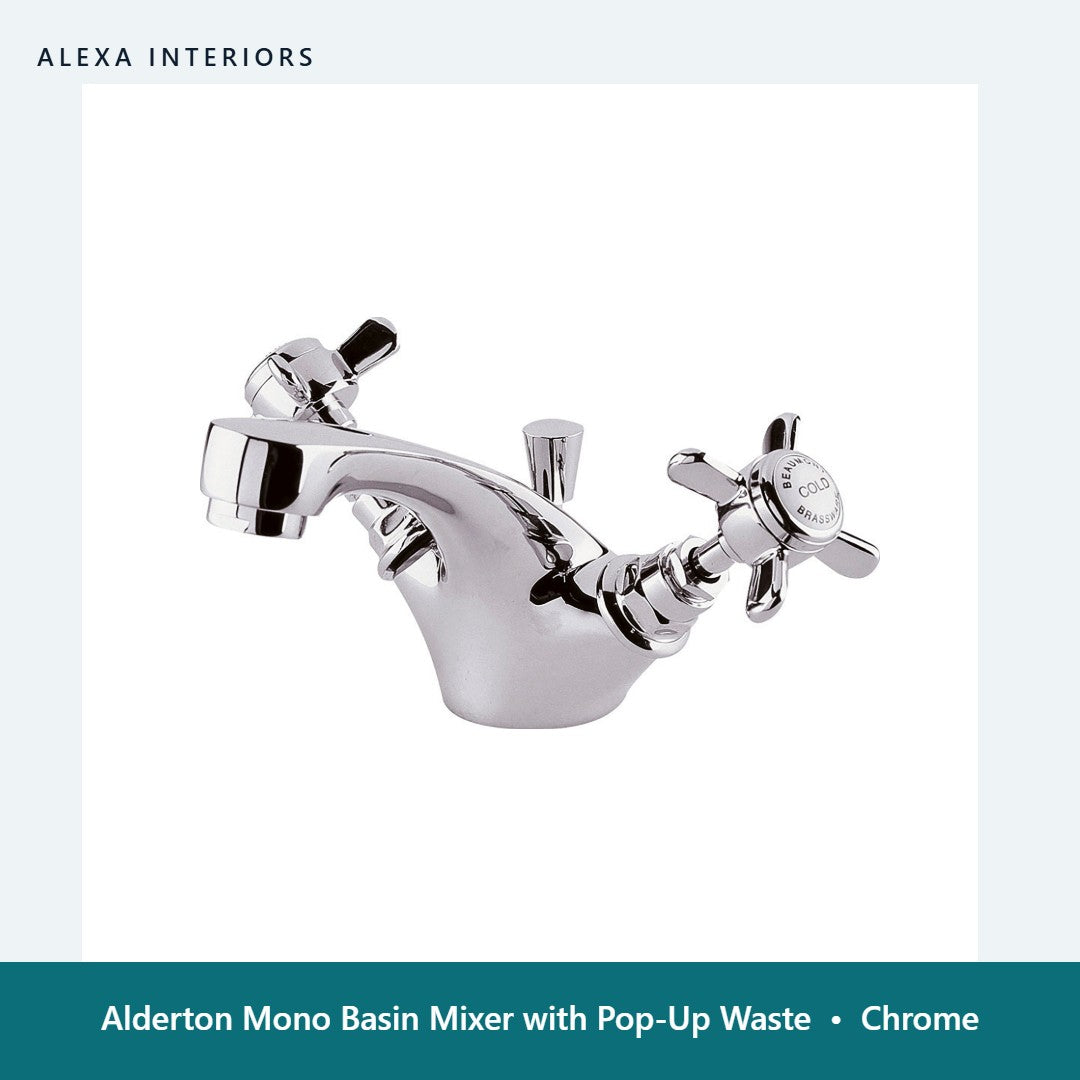 Alderton Mono Basin Mixer with Pop-Up Waste in Chrome