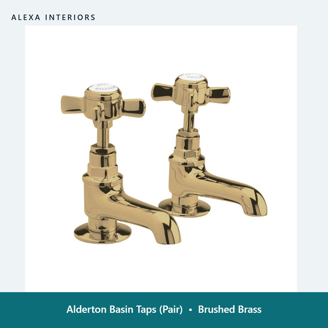 Alderton Basin Taps (Pair) in Brushed Brass
