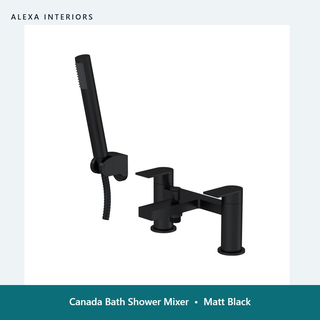 Canada Bath Shower Mixer in Matt Black
