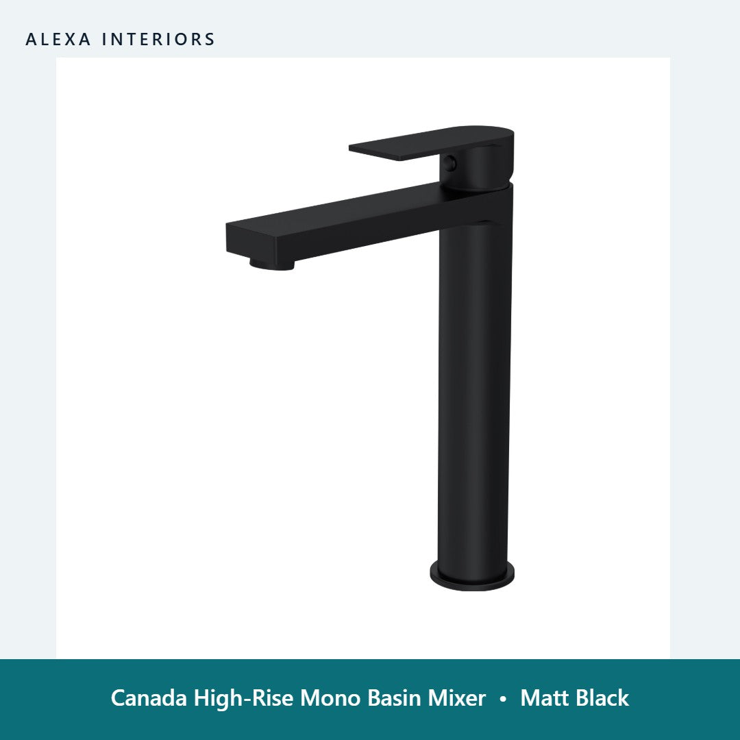 Canada High-Rise Mono Basin Mixer in Matt Black