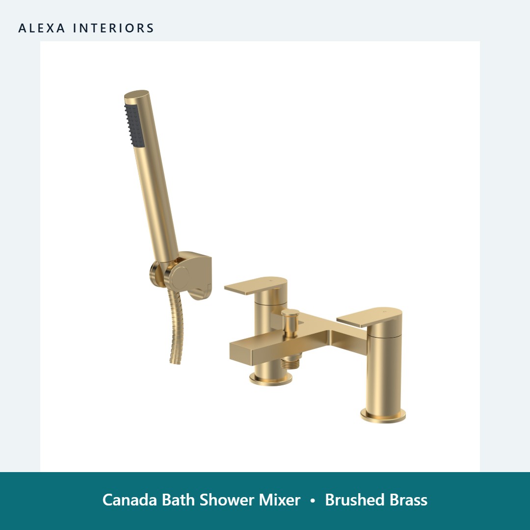 Canada Bath Shower Mixer in Brushed Brass