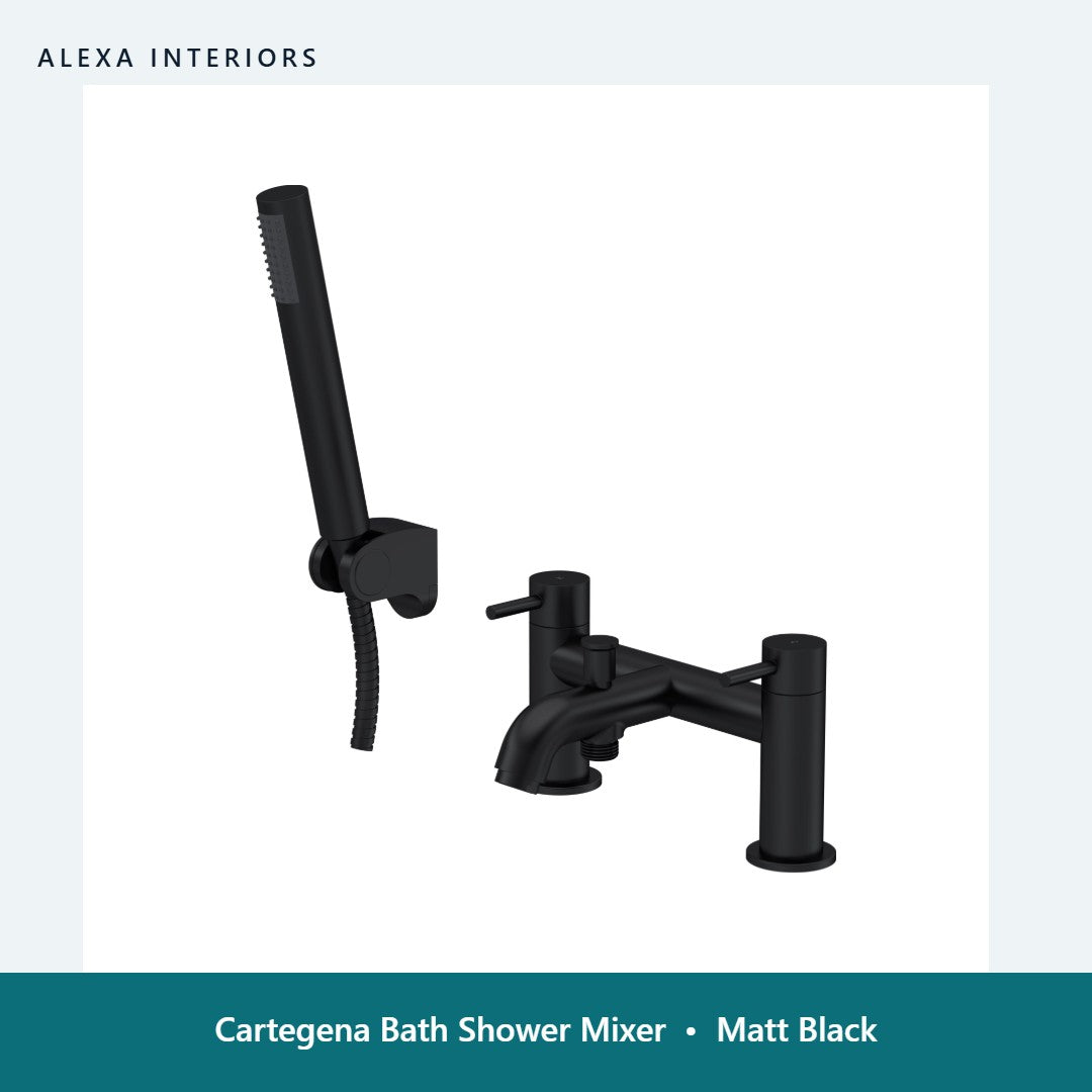 Cartegena Bath Shower Mixer in Matt Black