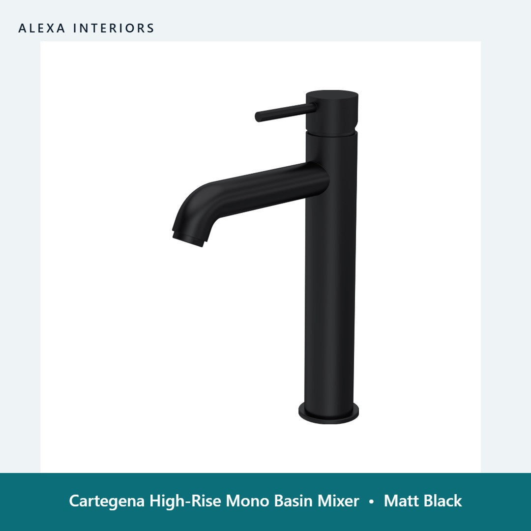 Cartegena High-Rise Mono Basin Mixer in Matt Black