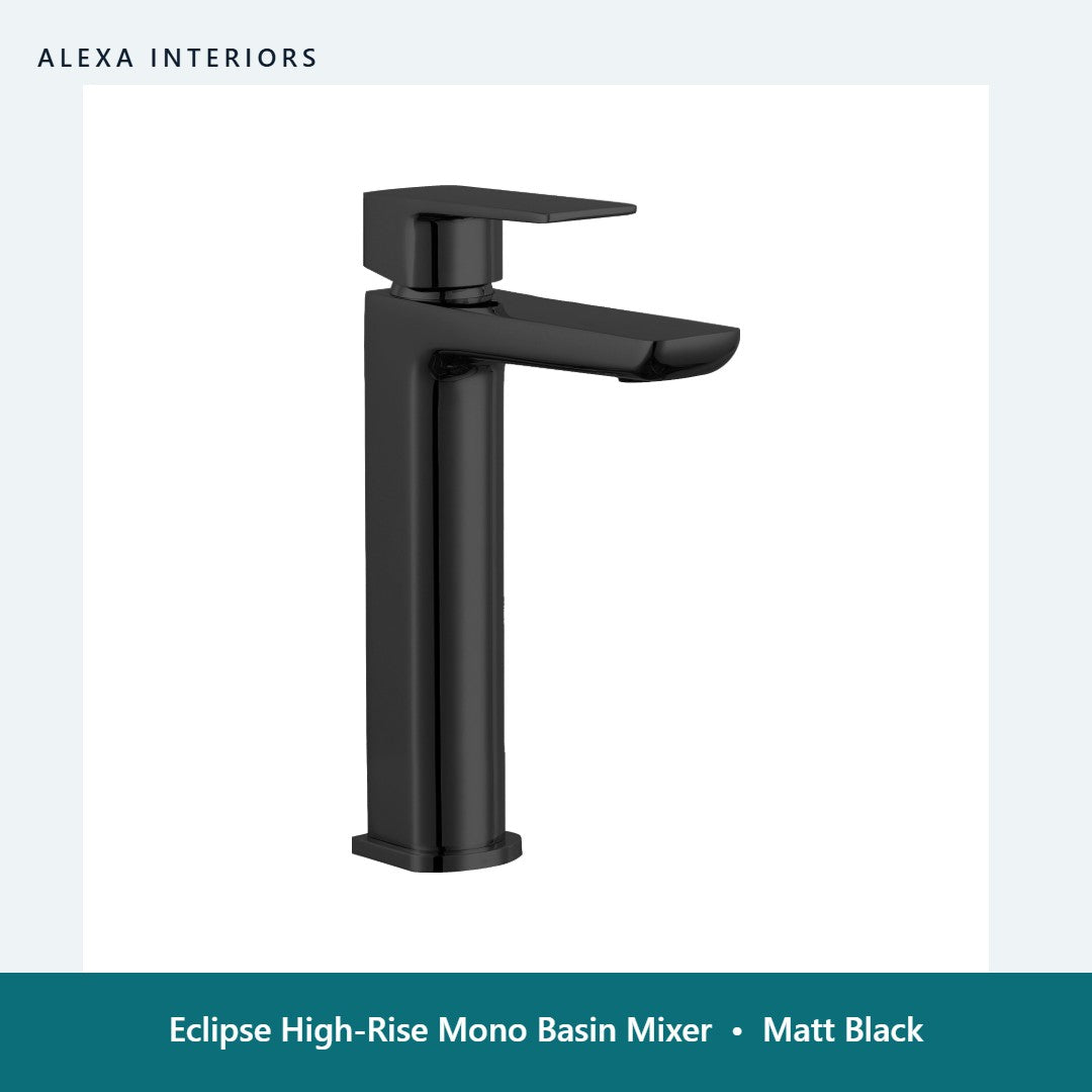 Eclipse High-Rise Mono Basin Mixer in Matt Black