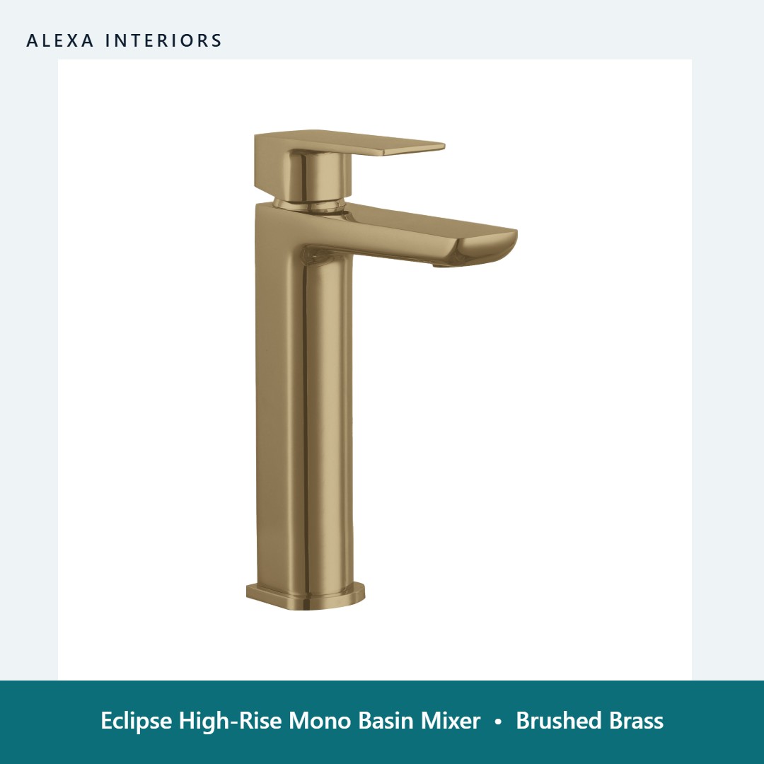 Eclipse High-Rise Mono Basin Mixer in Brushed Brass