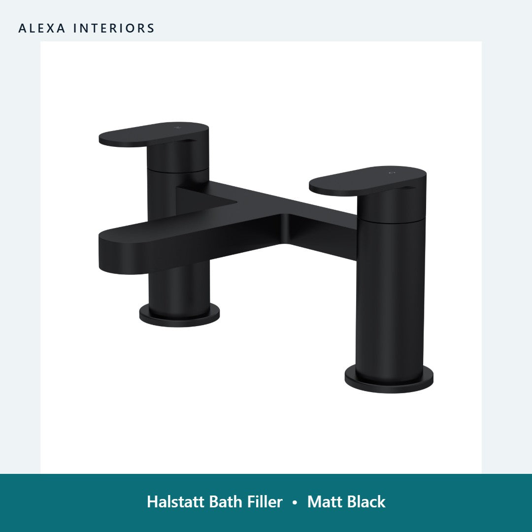 Halstatt Bath Filler in Matt Black