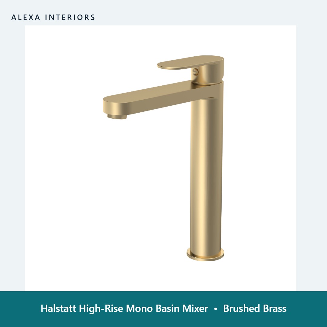 Halstatt High-Rise Mono Basin Mixer in Brushed Brass